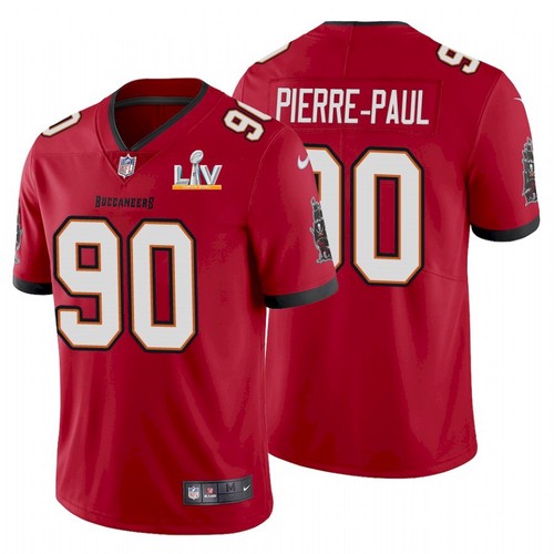 Men's Red Tampa Bay Buccaneers #90 Jason Pierre-Paul 2021 Super Bowl LV Limited Stitched Jersey
